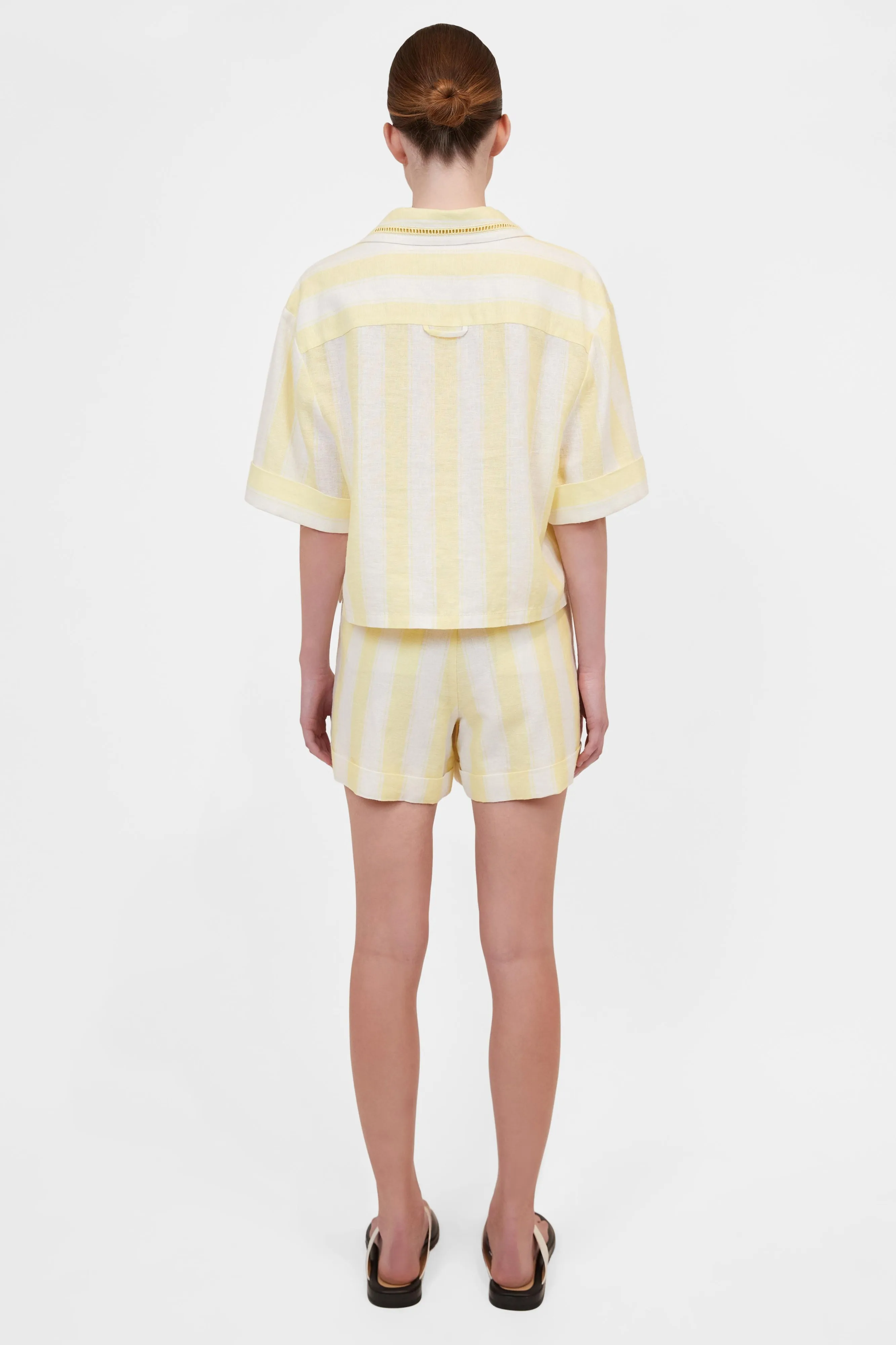 Simkhai - Sonny Elasticated Shorts - Lemon Stripe