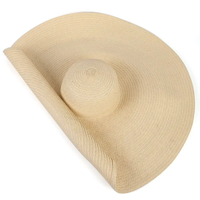 Sun Hat 25CM Wide Brim Oversized Beach Hats For Women Large Straw Hat