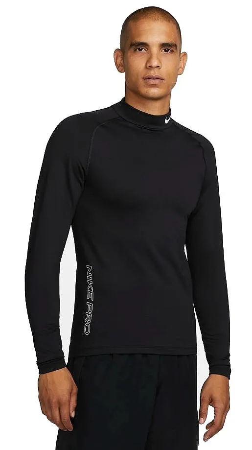 T-Shirt Nike Pro Warm LS - Black/White - men´s