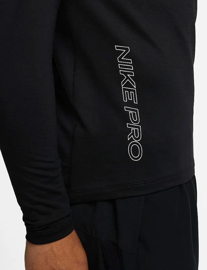 T-Shirt Nike Pro Warm LS - Black/White - men´s