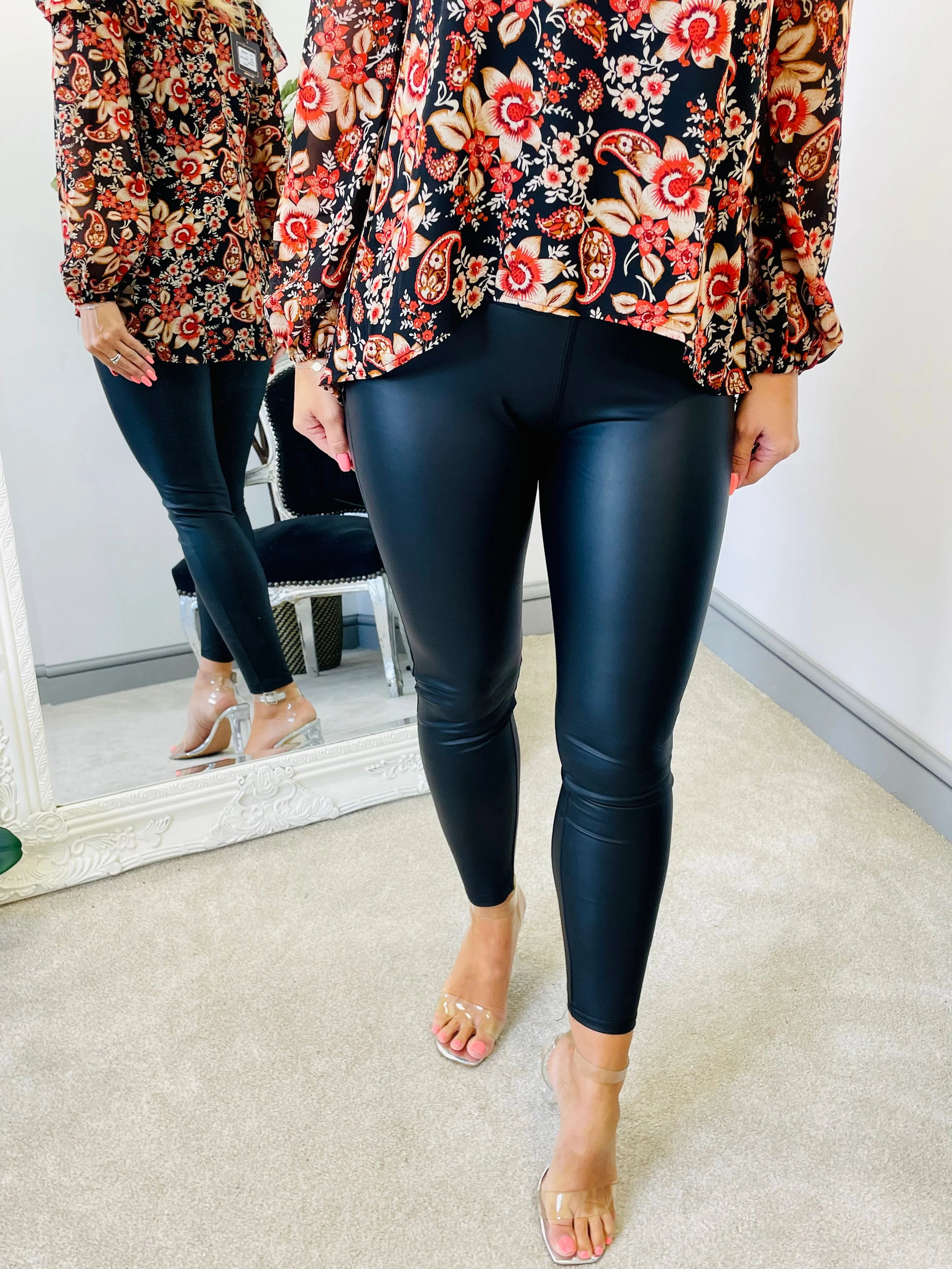 The DISCO black pu leggings