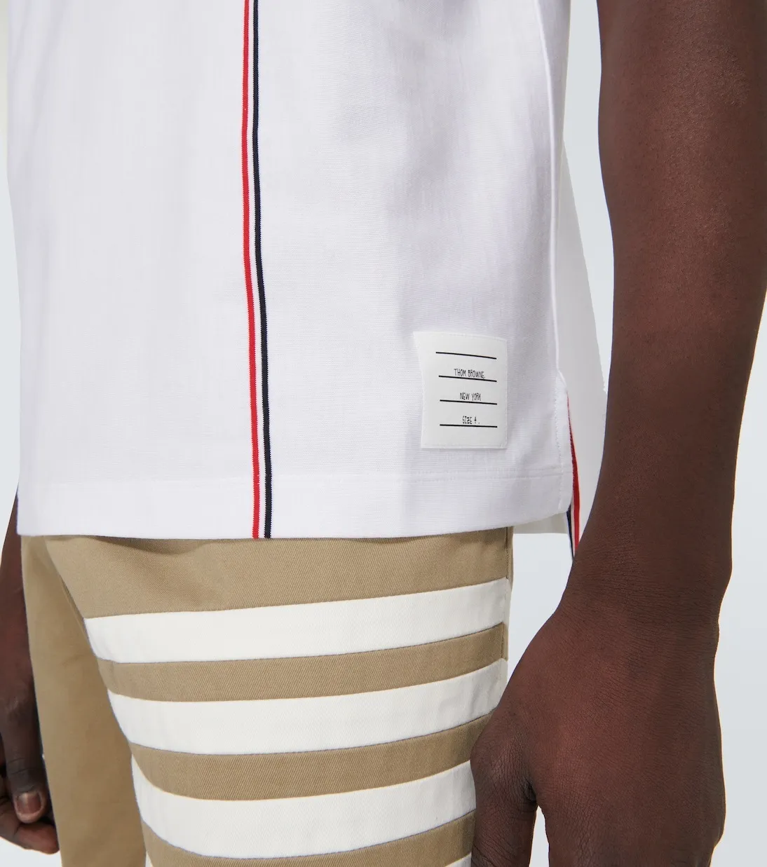 THOM BROWNE  |Crew Neck Unisex Blended Fabrics Street Style Plain Cotton