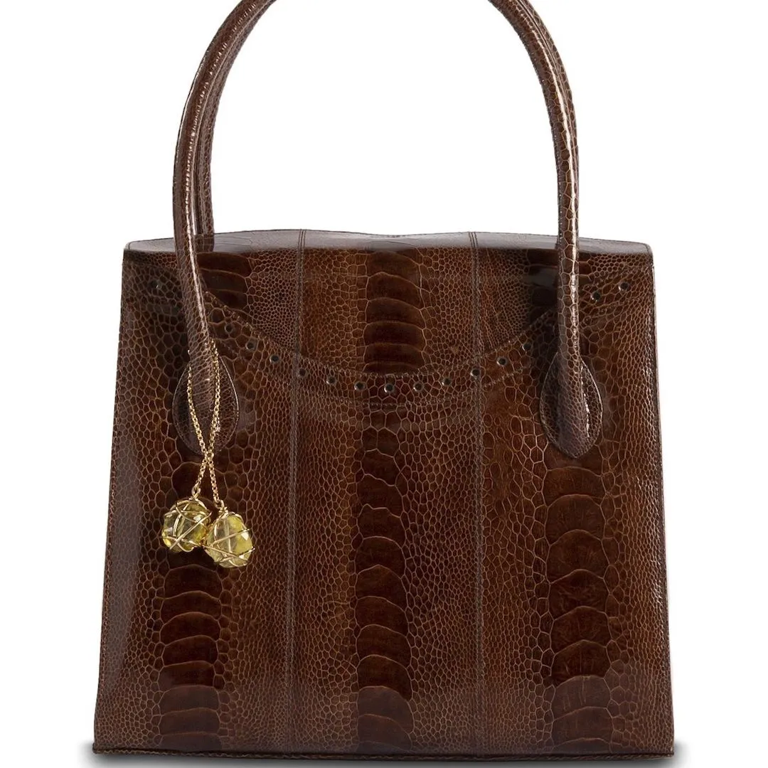 Thompson Tote - Reddish-Brown, Gemstone Accents