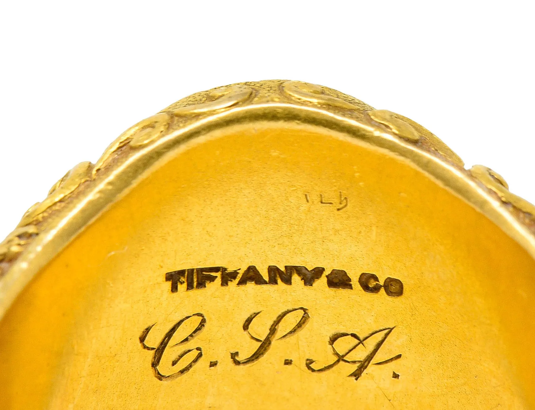 Tiffany & Co. Art Nouveau 18 Karat Gold Unisex Lion Signet Ring