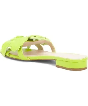 Tj Maxx Leather Lila Floral Flat Sandals For Women