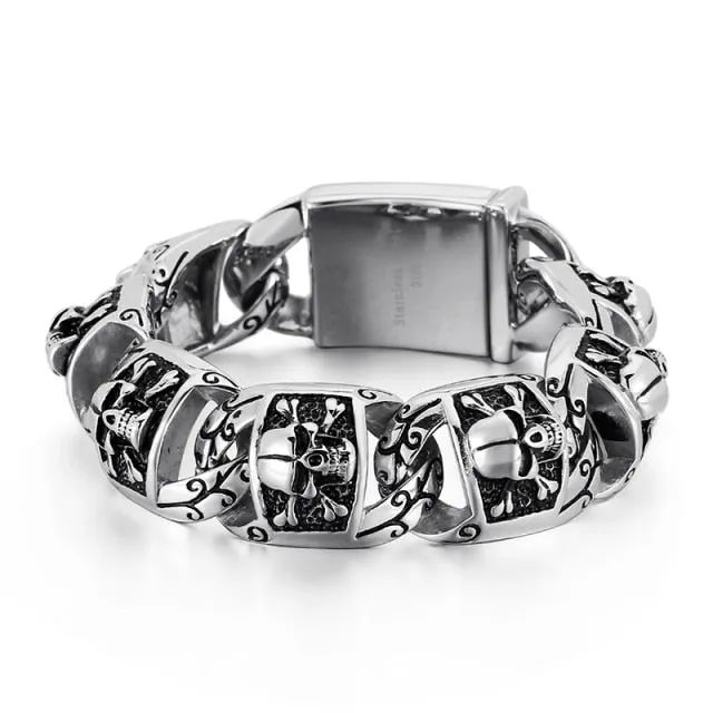 Unique Stainless Steel Gothic Men Skull Bracelets