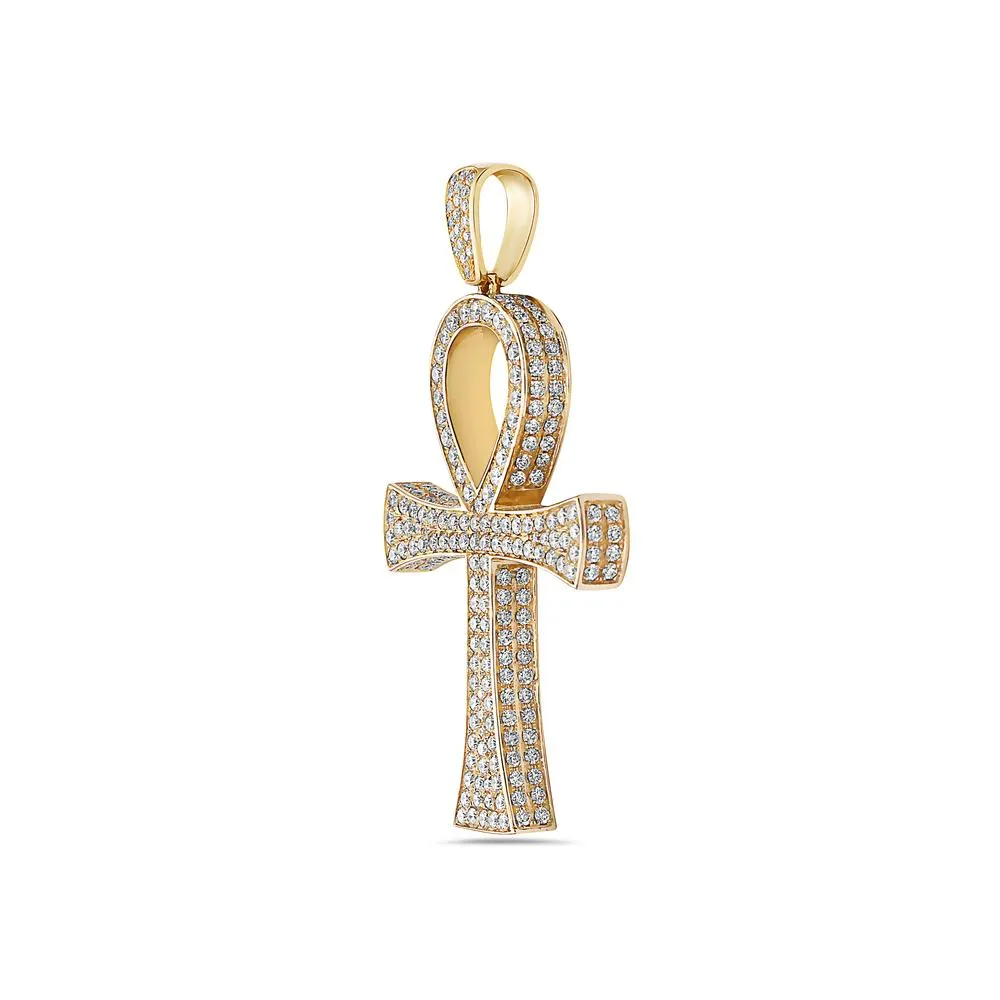 Unisex 14K Yellow Gold Pendant with 6.42 CT Diamonds