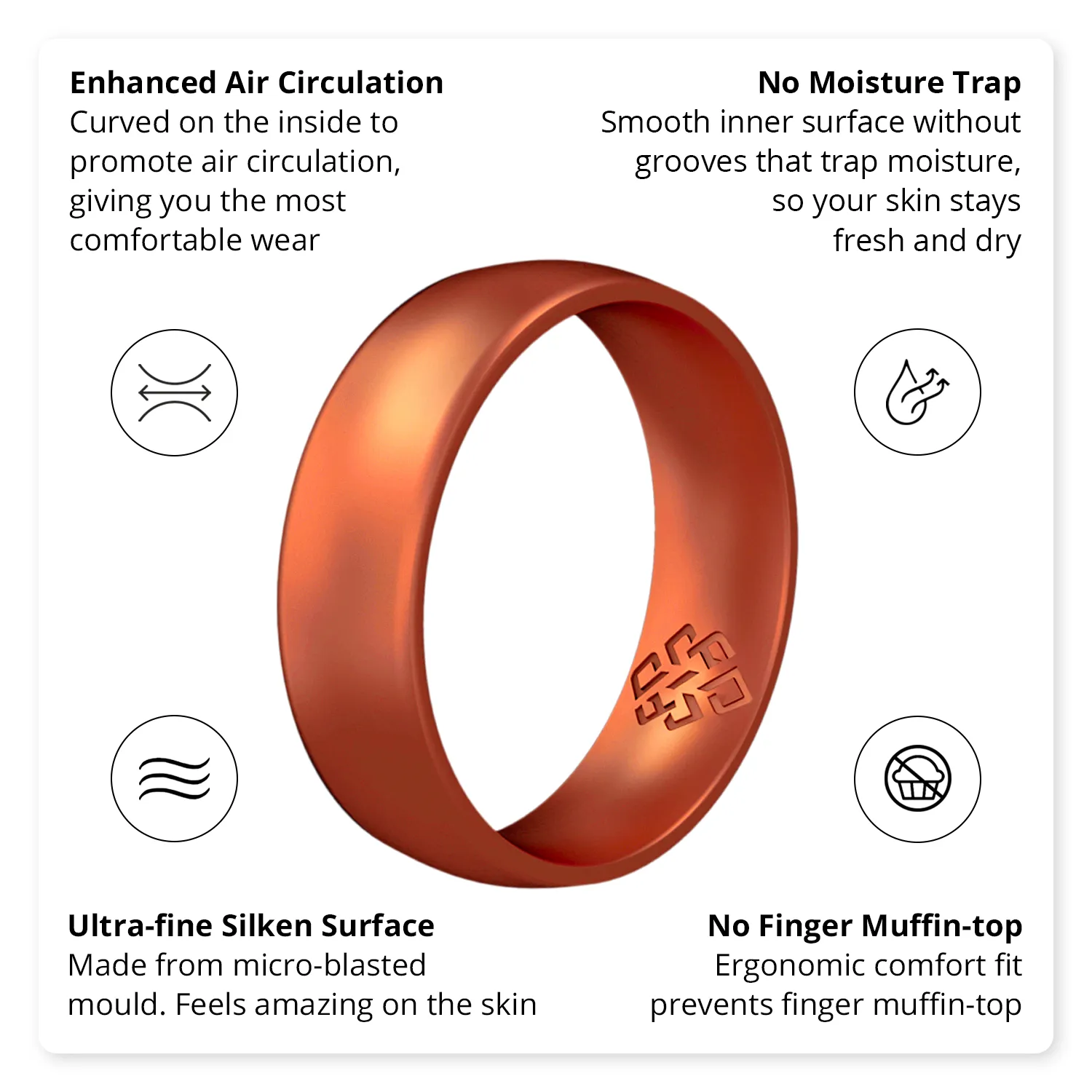 Unisex Copper Silicone Ring