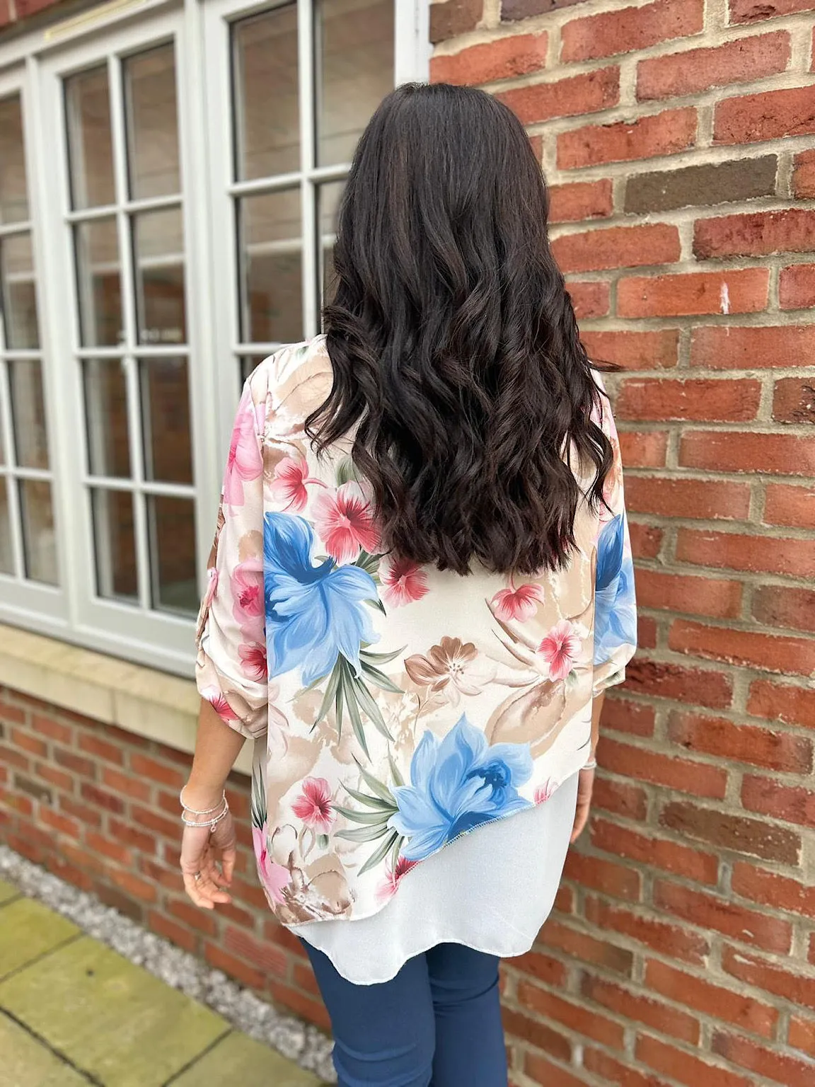 Vanilla Chiffon Layered Floral Blouse Sienna