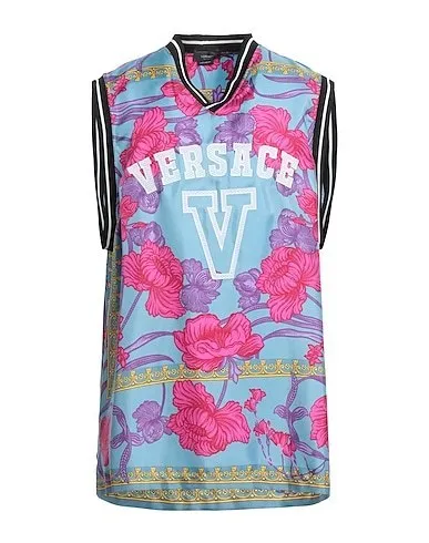 VERSACE  |Unisex Silk Nylon Street Style Logo Luxury Tanks