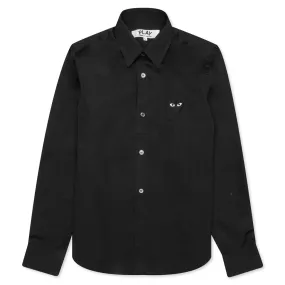 Women's Black Heart Button Up - Black