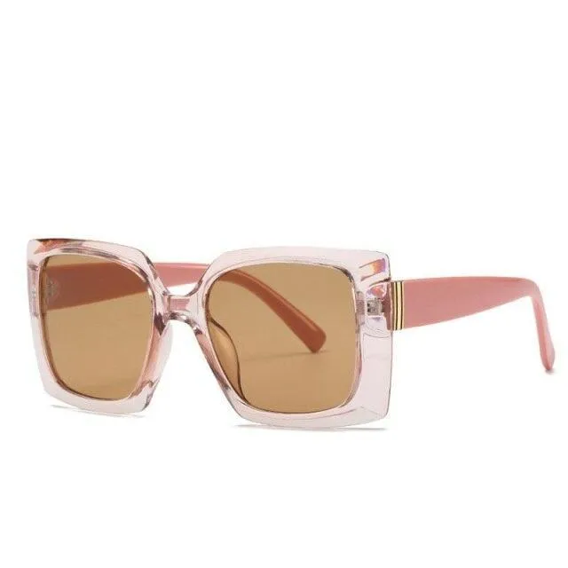 Women's Floral Oversized Square Sunglasses with Gradient Lens