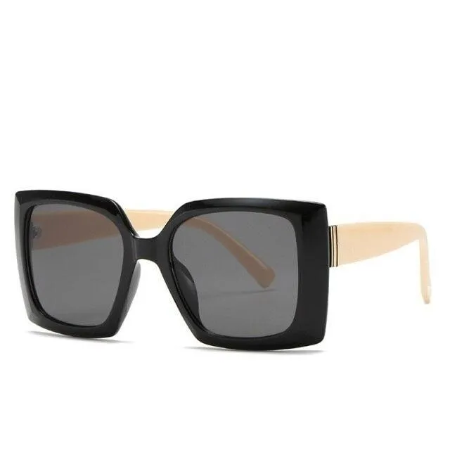 Women's Floral Oversized Square Sunglasses with Gradient Lens