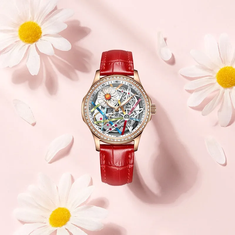 Women's Luxury Little Daisy Sapphire Crystal Diamond Luminous Watch