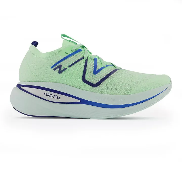 Women's New Balance FuelCell Supercomp V2,  Vibrant Spring Glo/Light Surf/Vibrant Violet, 6 B Medium