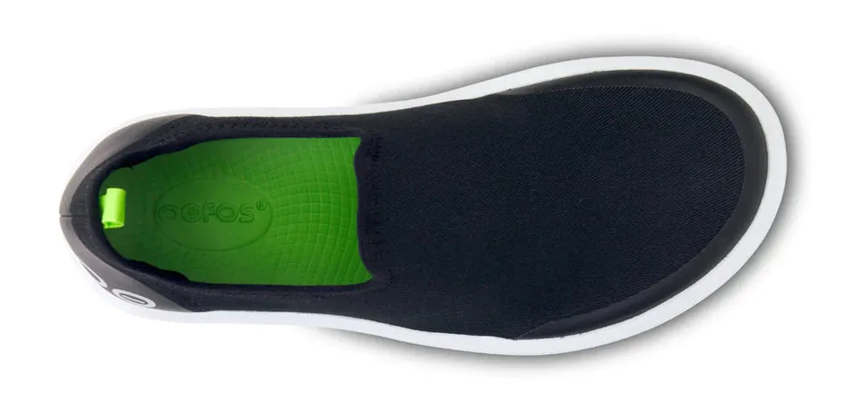  Women's OOMEGA eeZee Low Canvas Slip-On in Black/White  