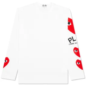 Women's Printed Sleeve L/S - White