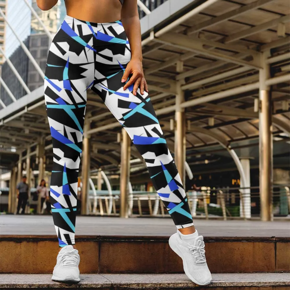 Yoga Leggings Geo Blue