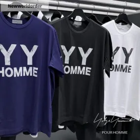 Yohji Yamamoto  |Crew Neck Unisex Street Style Cotton Short Sleeves Designers