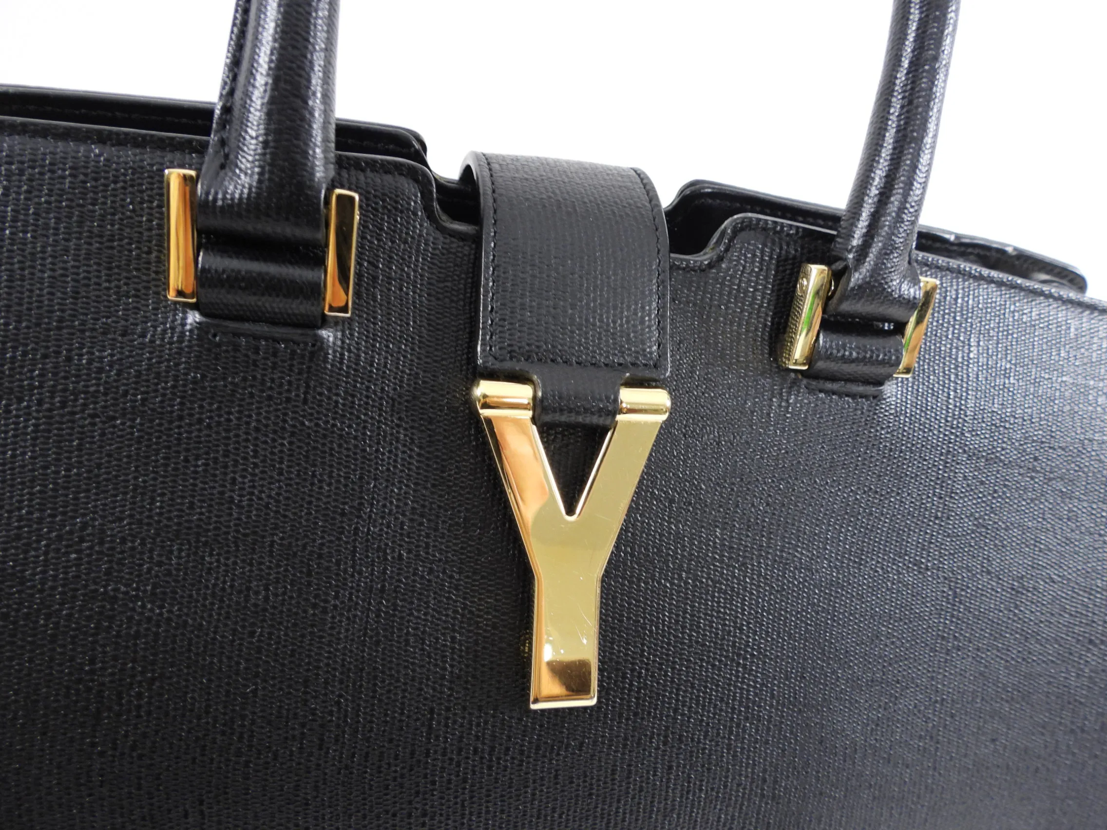 Yves Saint Laurent Y Ligne Cabas Grained Leather Tote Bag